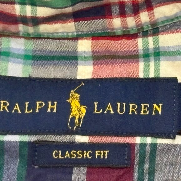 ~~Polo Ralph Lauren Dress Shirt Classic Fit Plaid Button Up Men's 3XLT 3XL TALL - Picture 6 of 7